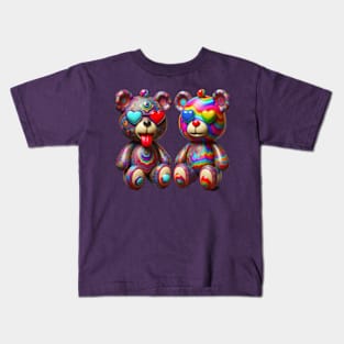 Trippy teddy bear Kids T-Shirt